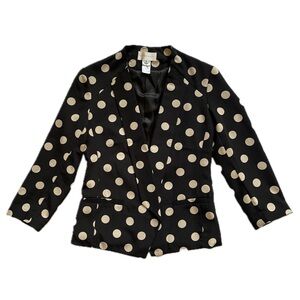 Polka Dot Black & Cream BlazerJacket for teenager girl.